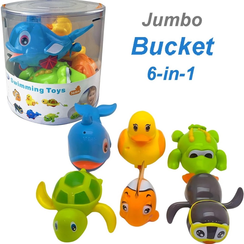 New Liberty Imports 6 Pack - Swimming Wind Up Sea Animals in The Bathtub Windup